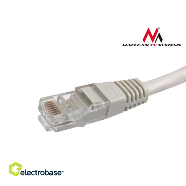 Структурированные кабельные системы // Коммутационный кабель Патч-корд для ЛВС // MCTV-650 Przewód, kabel patchcord UTP 5e wtyk-wtyk 20 m szary Maclean фото 3