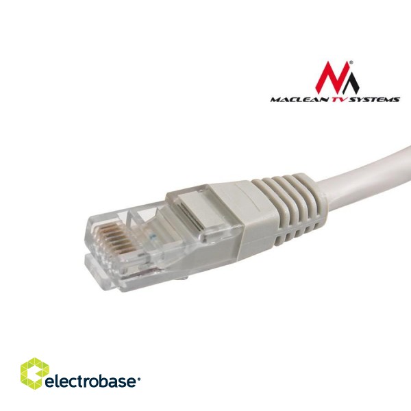 LAN datortīkli // Savienotājvadi (patch cords) Datortīkliem | LAN komutācijas kabeļi // MCTV-657 Przewód, kabel patchcord UTP cat6 wtyk-wtyk 1 m szary Maclean image 3