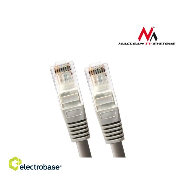 LAN tinklai // Komutaciniai - jungiamieji laidai // MCTV-658 Przewód, kabel patchcord UTP cat6 wtyk-wtyk 20 m szary paveikslėlis 4