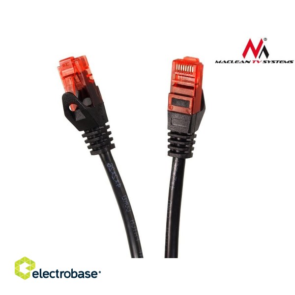 Структурированные кабельные системы // Коммутационный кабель Патч-корд для ЛВС // Przewód, kabel, patchcord, UTP Maclean, wtyk-wtyk, Cat6, 1m, czarny, MCTV-740 фото 6