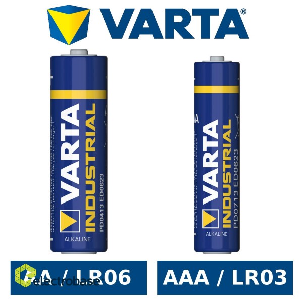 Baterijas, akumulatori, barošanas bloki un adapteri // Baterijas un lādētāji uz pasūtījumu // 1x Bateria R-03 LR03 AAA alkaliczna Varta Industrial 4003 image 4