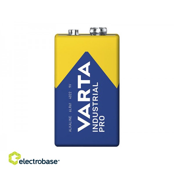 Baterijas, akumulatori, barošanas bloki un adapteri // Baterijas un lādētāji uz pasūtījumu // 82-561# Bateria alkaliczna 9v 6lr61 varta indust industrial folia