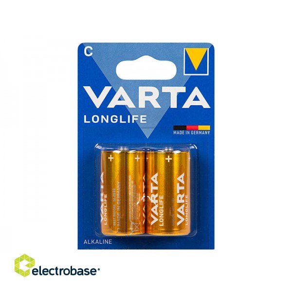 Baterijas, akumulatori, barošanas bloki un adapteri // Baterijas un lādētāji uz pasūtījumu // 82-648# Bateria alkaliczna c 1.5 lr14 varta longlife