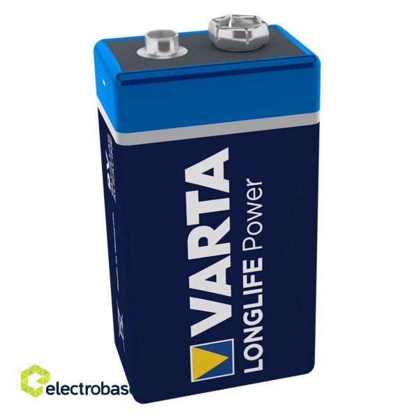 Baterijas, akumulatori, barošanas bloki un adapteri // Baterijas un lādētāji uz pasūtījumu // Bateria 6LR61 R-9 9V alkaliczna Varta Longlife Power image 1