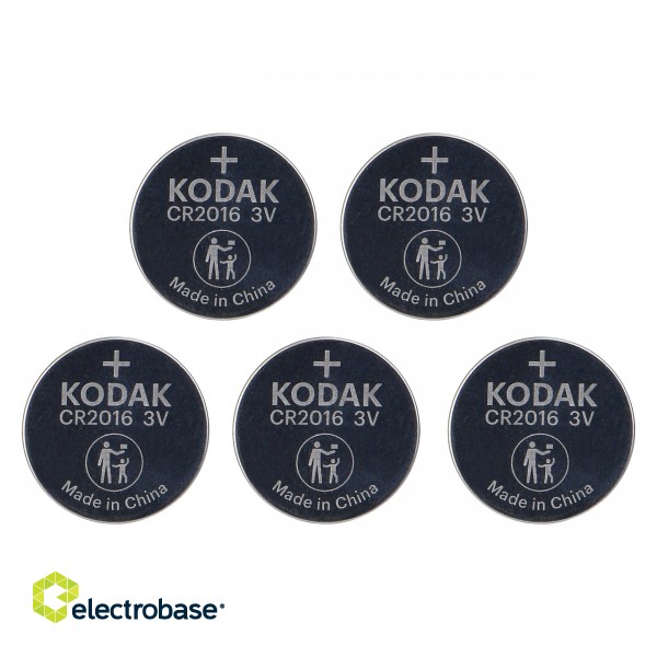 Baterijas, akumulatori, barošanas bloki un adapteri // Baterijas un lādētāji uz pasūtījumu // Baterie Kodak Max lithium CR2016, 5 szt.