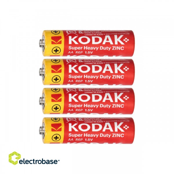 Baterijas, akumulatori, barošanas bloki un adapteri // Baterijas un lādētāji uz pasūtījumu // Baterie Kodak ZINC Super Heavy Duty AA LR6, 4 szt.