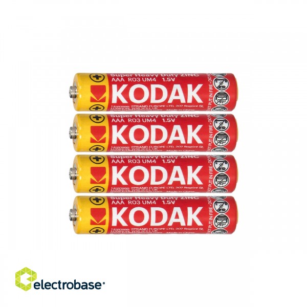Baterijas, akumulatori, barošanas bloki un adapteri // Baterijas un lādētāji uz pasūtījumu // Baterie Kodak ZINC Super Heavy Duty AAA LR03, 4 szt.