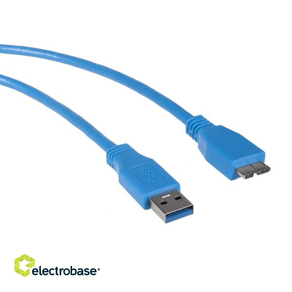 Datortehnikas komponentes un aksesuāri // Datora/USB/LAN kabeļi // MCTV-586 46436 Przewód kabel USB 3.0 AM-microBM wtyk-wtyk 0,5m image 1