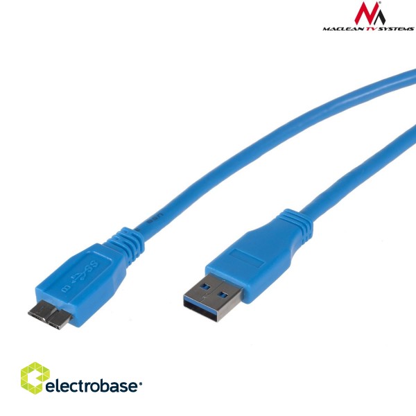 Datortehnikas komponentes un aksesuāri // Datora/USB/LAN kabeļi // MCTV-586 46436 Przewód kabel USB 3.0 AM-microBM wtyk-wtyk 0,5m image 3