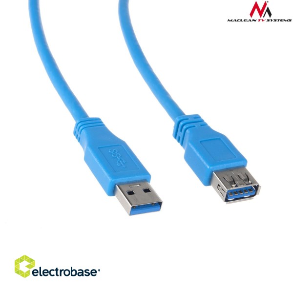 Datortehnikas komponentes un aksesuāri // Datora/USB/LAN kabeļi // Przewód kabel USB 3.0 Maclean, AM-AF, wtyk-gniazdo, 3m, MCTV-585 image 2