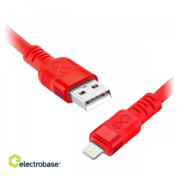 Planšetdatori un aksesuāri // USB Kabeļi // Kabel USB-A - Lightning eXc WHIPPY Pro, 2M, 12W, szybkie ładowanie, kolor mix neonowy