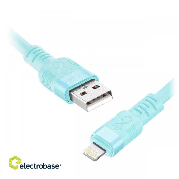 Planšetdatori un aksesuāri // USB Kabeļi // Kabel USB-A - Lightning eXc WHIPPY Pro, 2M, 12W, szybkie ładowanie, kolor mix pastelowy