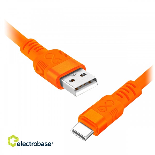 Tahvelarvutid ja tarvikud // USB kaablid // Kabel USB-A - USB-C eXc WHIPPY Pro, 0.9M, 60W, szybkie ładowanie, kolor mix neonowy