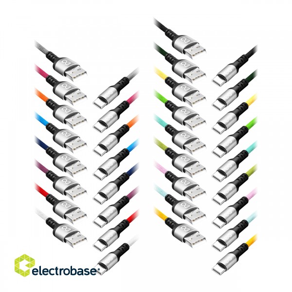 Planšetdatori un aksesuāri // USB Kabeļi // EXC Mobile kabel USB - USB-C BRAID, 1.2M, 3A, szybkie ładowanie, kolor mix