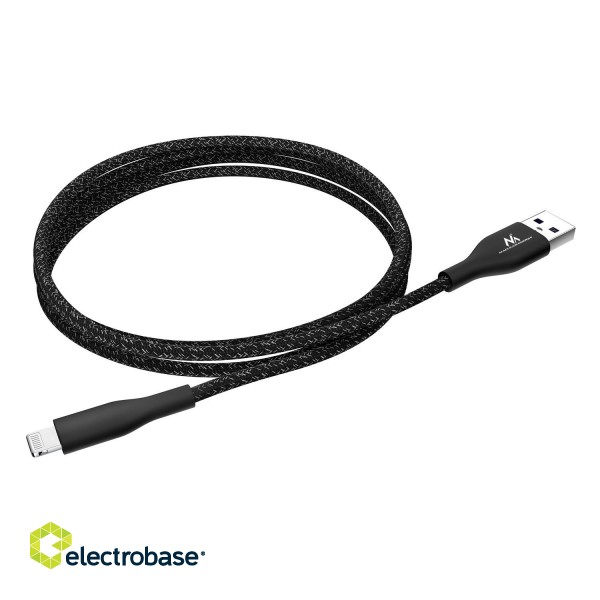 Tahvelarvutid ja tarvikud // USB kaablid // Kabel USB lightning MFi Apple (Made for iPhone / iPod / iPad) Maclean, 2.4A, 1m, czarny, MCE845B image 4