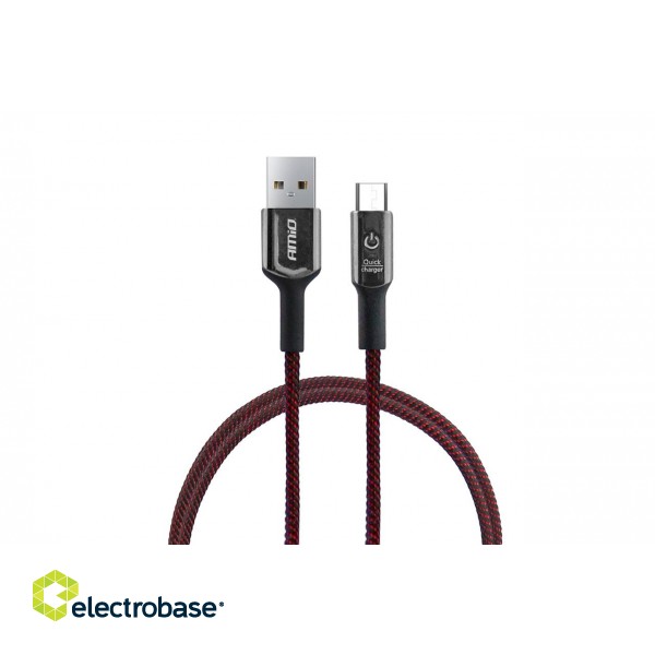 Planšetdatori un aksesuāri // USB Kabeļi // Kabel usb microusb z diodą led 1 m uc-11 amio-02526
