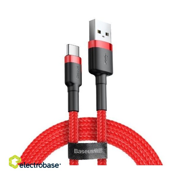 Tabletit ja tarvikkeet // USB-kaapelit // Kabel usb na usb-c baseus cafule 1.5a dł. 1m, czerwony
