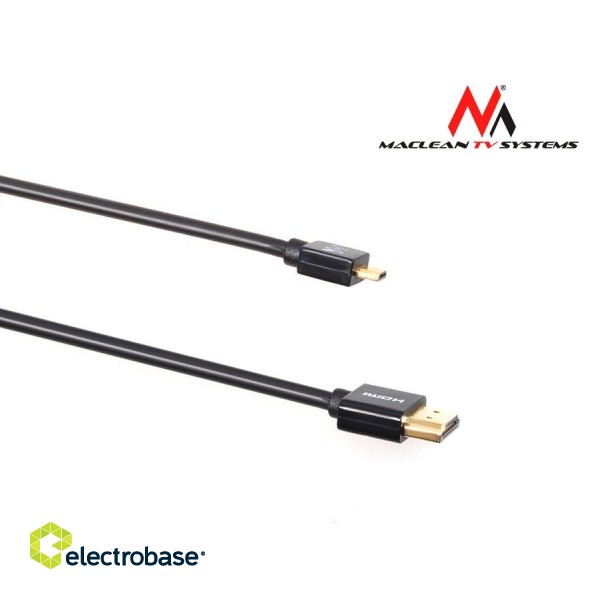 Coaxial cable networks // HDMI, DVI, AUDIO connecting cables and accessories // Przewód Maclean, HDMI-microHDMI, ULTRA SLIM, v1.4, A-D, 2m, MCTV-722 image 4