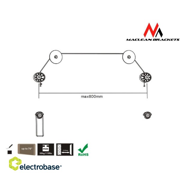 Televīzijas tehnika // Displeja Stiprinājums, Statīvs , Aksesuārs // MC-557 25768 Uchwyt wieszak do  telewizora LED 32-70 cali image 2
