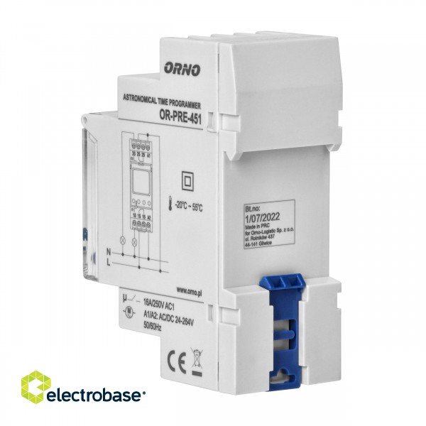 LAN datortīkli // Testeri un mēriekārtas // Elektroniczny programator astronomiczny i czasowy, 100 programów, 3 języki menu, 2 wyjścia przekaźnikowe max.16A/230V, szerokość 2 moduły, DIN TH-35mm image 7