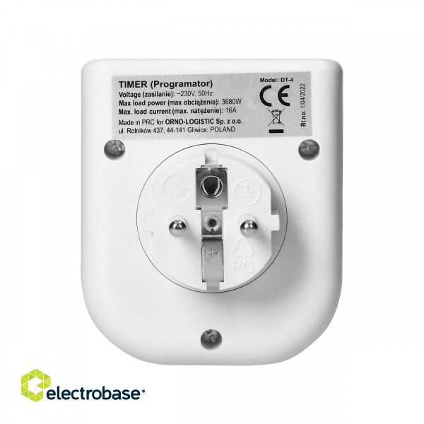 LAN datortīkli // Testeri un mēriekārtas // Elektroniczny programator czasowy z górnym wyświetlaczem LCD, 230 VAC 3680W, 16 punktów przełączenia, symulator obecności. image 7