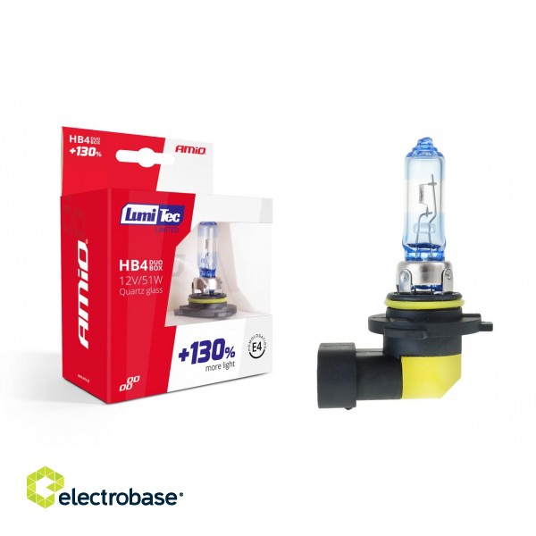 LED valgustus // Light bulbs for CARS // 02104 Zestaw żarówek halogenowych HB4 12V 51W LumiTec Limited +130% Duo Box