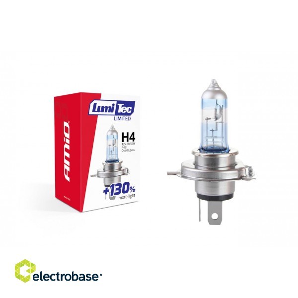 LED-valaistus // Light bulbs for CARS // 02132 Żarówka halogenowa H4 12V 60/55W LumiTec Limited +130%
