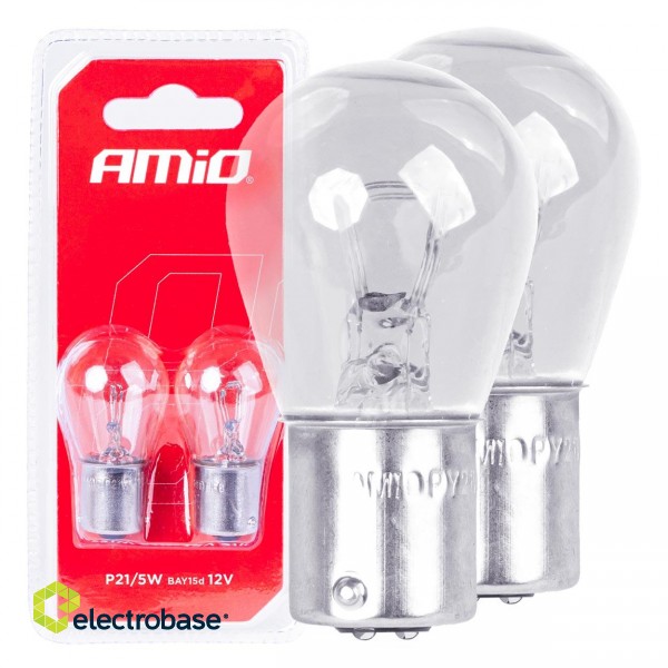 LED-valaistus // Light bulbs for CARS // Żarówki halogenowe p21/5w bay15d 12v 2szt. blister amio-03353