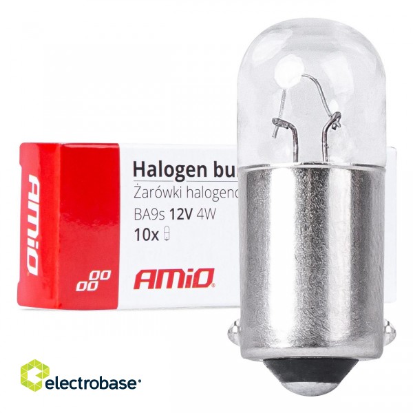 LED valgustus // Light bulbs for CARS // Żarówki halogenowe t4w 12v 4w ba9s 10szt.amio-03370