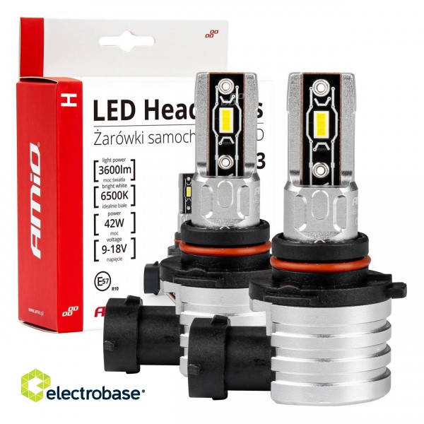 LED-valaistus // Light bulbs for CARS // Żarówki samochodowe led seria h-mini hb3 9005/hir1 9011/h10 6500k canbus amio-03334