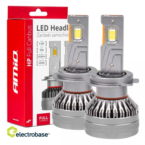 LED valgustus // Light bulbs for CARS // Żarówki samochodowe led seria hp full canbus h7/h18 6500k amio-03674