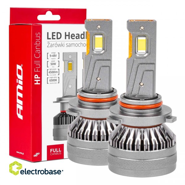 LED valgustus // Light bulbs for CARS // Żarówki samochodowe led seria hp full canbus hb3 9005/hir1 9011/h10 6500k amio-03678