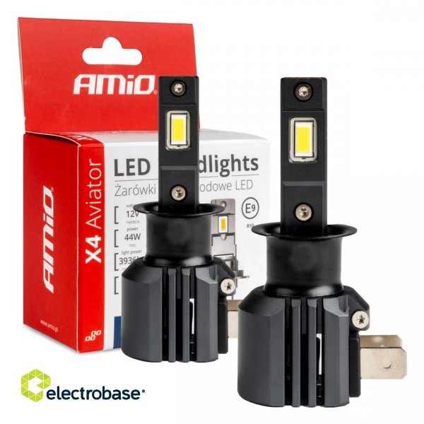 LED valgustus // Light bulbs for CARS // Żarówki samochodowe led seria x4 aviator h3 6500k canbus amio-03762