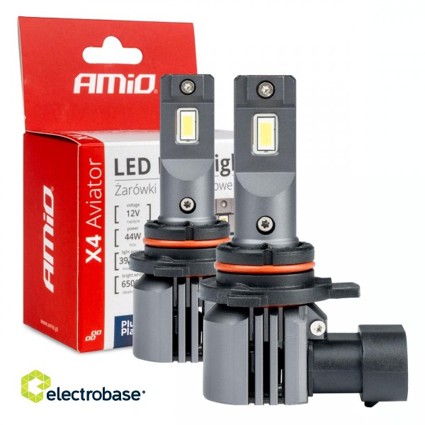 LED-valaistus // Light bulbs for CARS // Żarówki samochodowe led seria x4 aviator hir2 9012 6500k canbus amio-03768