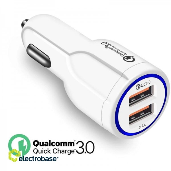 Mobilie Telefoni un aksesuāri // Car chargers // Ładowarka samochodowa Maclean, Qualcomm Quick Charge, QC 3.0 - 5V/3A, 9V/1.8A, 12V/1.6A, Gniazdo 5V/3.1A, Biała, MCE478 W image 7