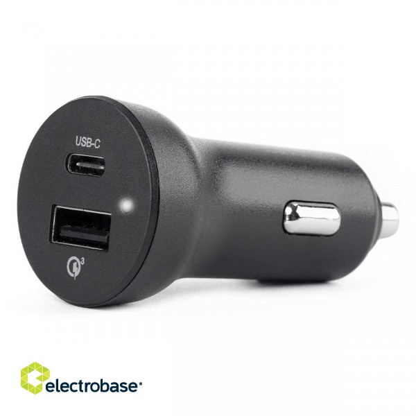 Mobile Phones and Accessories // Car chargers // Ładowarka samochodowa usb-c power delivery pd i usb quick charge 3.0 amio-02251