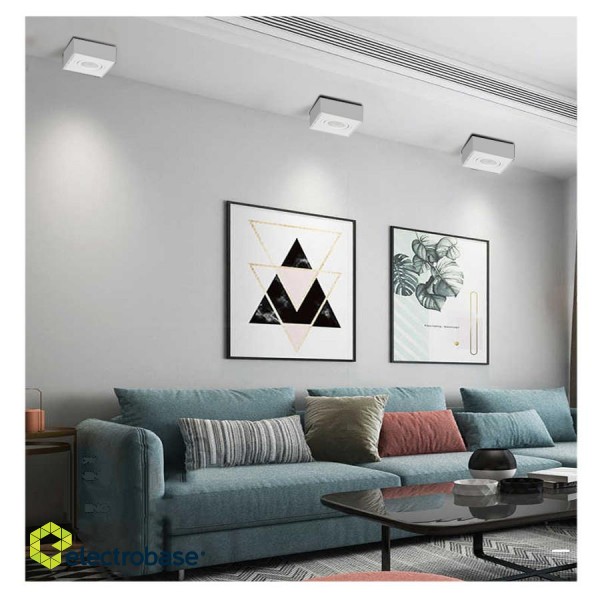 LED apšvietimas // New Arrival // Lampa, oczko, oprawa sufitowa Maclean, dla źródeł światła MR16/GU10, kolor biały, 94x94x32mm, kwadratowa, alu, MCE464 W paveikslėlis 6