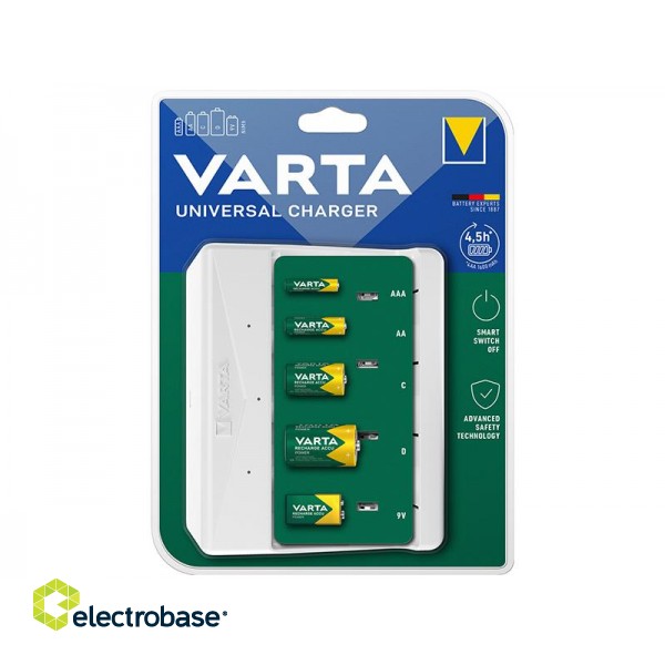 Primary batteries, rechargable batteries and power supply // Battery chargers AA, AAA, Li-Ion, C, D // 75-480# Ładowarka universal charger 57658  varta