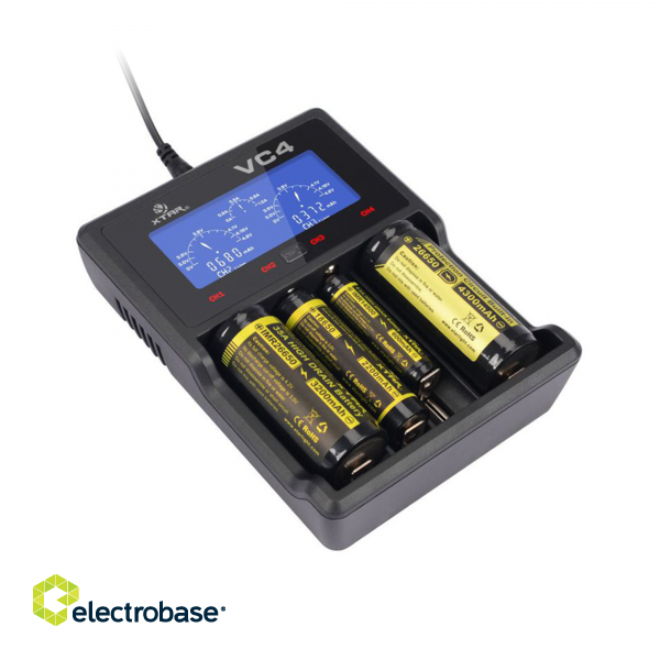 Батарейки и аккумуляторы // Зарядное устройство для аккум. AA, AAA, Li-Ion, C, D // Ładowarka do akumulatorów cylindrycznych Li-ion i NiMH Xtar VC4 фото 2