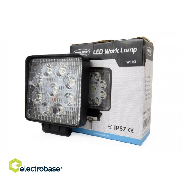 LED-valaistus // Light bulbs for CARS // Lampa robocza halogen led szperacz awl03 9 led amio-01614 image 3