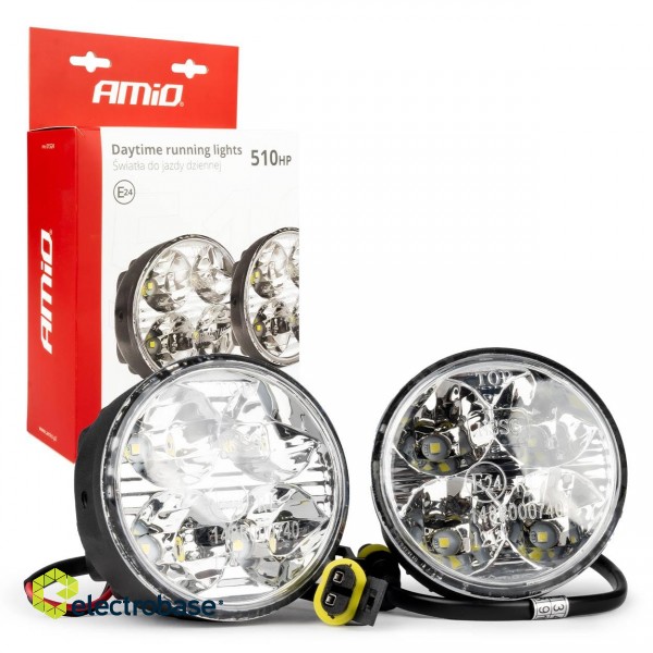 LED valgustus // Light bulbs for CARS // Światła do jazdy dziennej drl 510hp amio-01524 image 1
