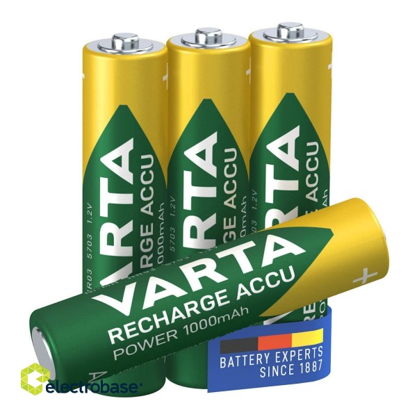 Baterijas, akumulatori, barošanas bloki un adapteri // Baterijas un lādētāji uz pasūtījumu // 4x akumulatorki R-03 R03 AAA 1000mAh Varta Ready2use image 3