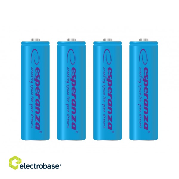 Baterijas, akumulatori, barošanas bloki un adapteri // Baterijas un lādētāji uz pasūtījumu // EZA104B Esperanza akumulatorki ni-mh aa 2000mah 4szt. niebieskie