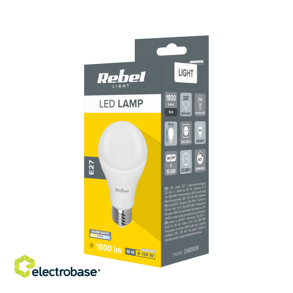 LED Lighting // New Arrival // Lampa LED  Rebel A65 16W, E27, 3000K, 230V image 2