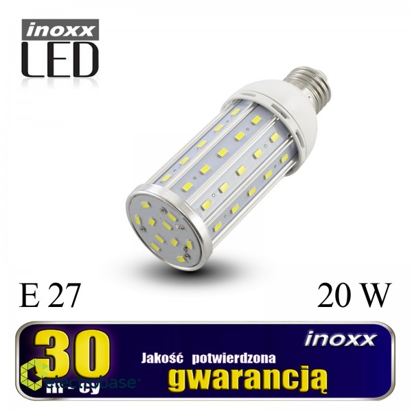 LED apšvietimas // New Arrival // Żarówka e27 led corn 20w metalowa 3000k ciepła paveikslėlis 1