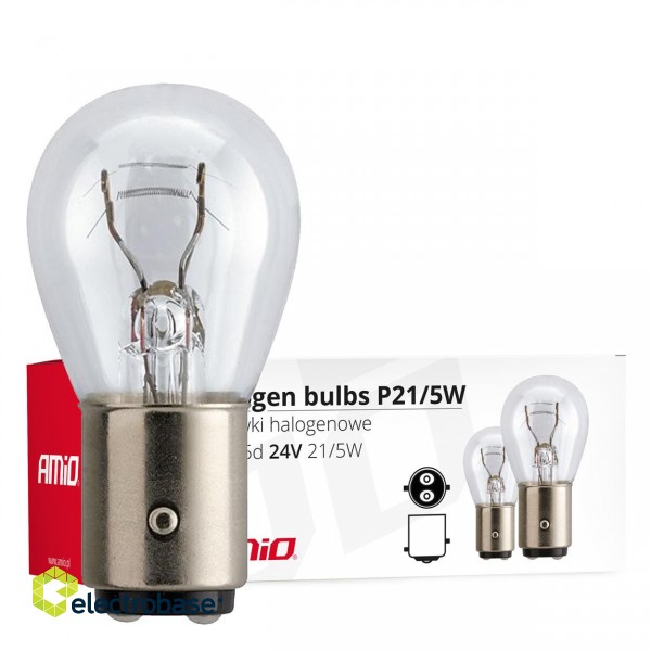 Apgaismojums LED // Auto spuldzes // Żarówki halogenowe p21/5w bay15d 24v 21w/5w 10 szt. (e4) amio-01007