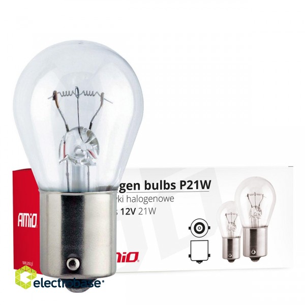 LED Lighting // Light bulbs for CARS // Żarówki halogenowe p21w ba15s 12v 10 szt. (e8) amio-01491