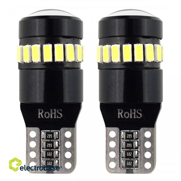 LED-valaistus // Light bulbs for CARS // Żarówki led canbus 18smd 3014 + 1smd 1smd t10 w5w white 12v 24v amio-02446