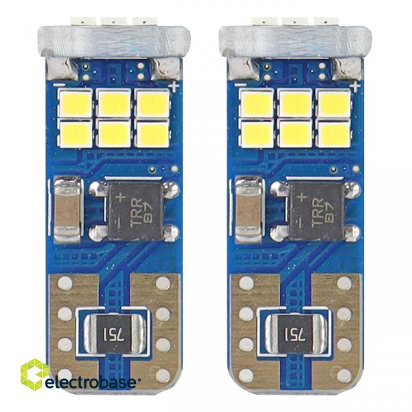 Светодиодное oсвещение // Лампочки для АВТОМОБИЛЕЙ // Żarówki led canbus 18smd ultrabright 2016 t10e w5w white 12v 24v amio-01292