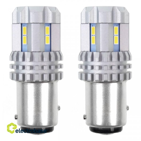 LED-valaistus // Light bulbs for CARS // Żarówki led canbus 3020 22smd ultrabright 1157 bay15d p21/5w white 12v 24v amio-02450